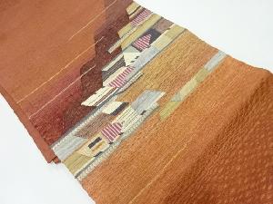 リサイクル　すくい織抽象模様織出し袋帯